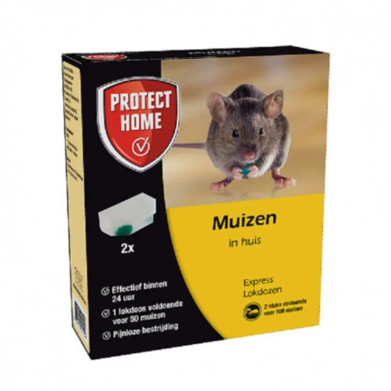 Protect Home Express Lokdoos gif tegen muizen 2 Stuks