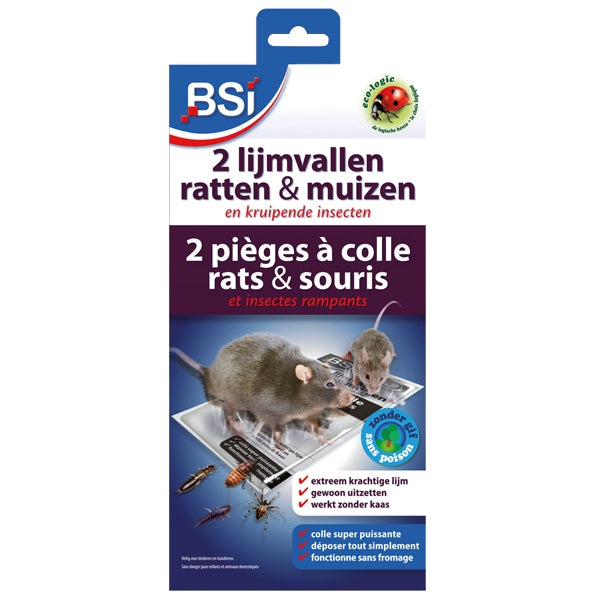 2 Glue traps against mice & rats